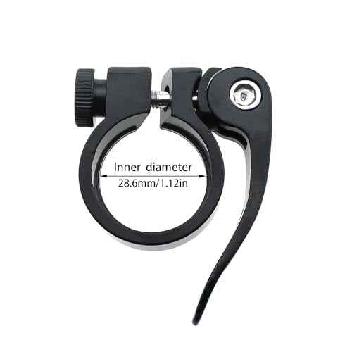 28.6mm Diameter Mountain Road Bike Part Bicycle Seatpost Clamp Black Aluminium Bicycle Quick Release Seat Clamp Suitable for 25.4mm Seatposts