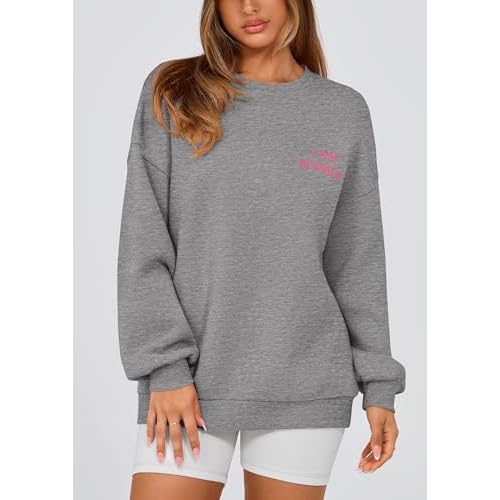 PRETTYGARDEN Women's Fall Fashion Oversized Sweatshirts Casual Crewneck Long Sleeve Graphic Pullover Tops Shirt