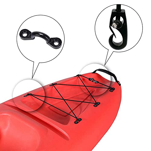 Kayak Deck Rigging Kit 8 Feet Bungee Cord with Hooks, Tie-Downs & Ends - Marine Grade
