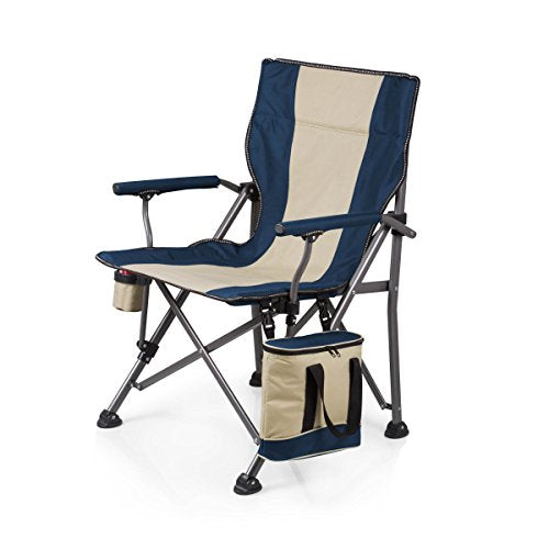 PICNIC TIME Outlander XL Camping Chair with Cooler, Heavy Duty Beach Chair, Outdoor Chair, 400 lb weight capacity, (Blue)