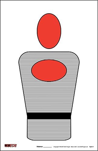 EZ2C 5-Pack Bright Gun & Rifle Paper Targets - Highly Visible 11" x 17" Shooting Targets for Range & Outdoor Use