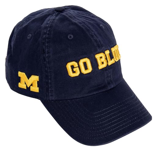University of Michigan Embroidered Baseball Hat - Blue