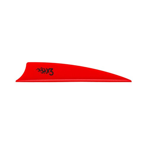 Bohning X3 Vane, 3", Neon Red, 36pk