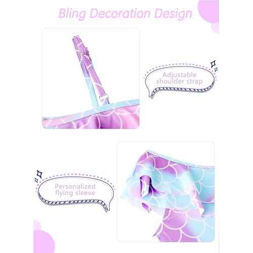 XiaoMoSha Girls One Piece Swimsuit Bathing Suits for Toddler Girl Mermaid Swimwear