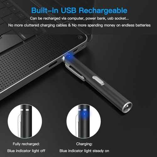 COSOOS 2 Rechargeable Pen Lights with Pupil Gauge & Ruler, Mini LED Penlights for Nurses Doctors, Warm/White Light with Clip, USB Rechargeable Penlight Flashlight Gifts for Nursing Student