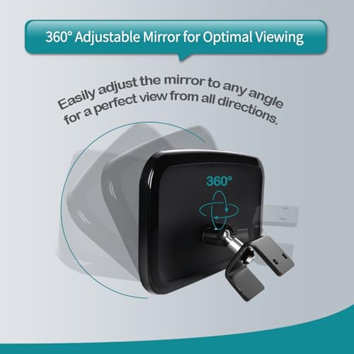 Boat Rear View Mirror for Pontoon Marine Accessories Adjustable 360°