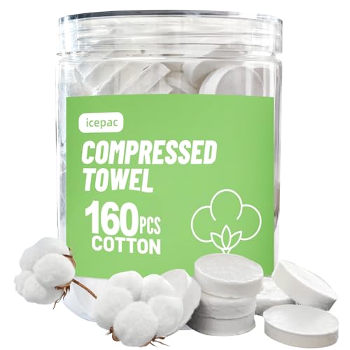 Compressed Towels for Camping and Travel - White 160 Pack