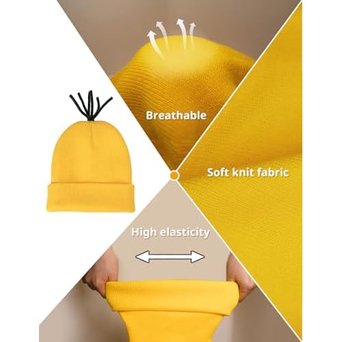 Halloween Costume Accessories Adult Yellow Beanie Hats for Men Women for Cosplay Party Set