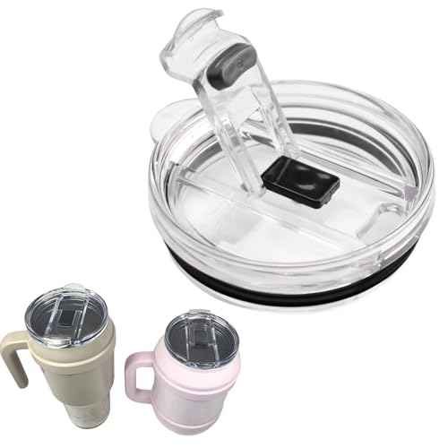 Replacement Lids Compatible With Reduce 50 oz 40 oz Tumbler, Spill Proof Splash Resistant Seamless Transparent Cup Lid Replacement for Reduce Tumbler Covers
