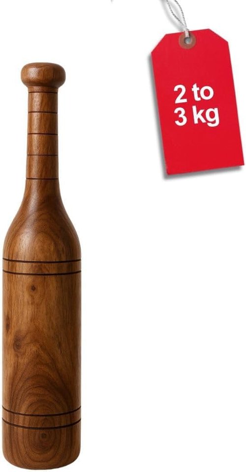 KNK MUGDAR FITNESS BAR INDIAN CLUB MUDGAR BHEEM MACE SHOULDER EQUIPMENT MEEL KARLA KATAI MUGDAL FITNESS DURABLE WOODEN EQUIPMENT (2 to 3 KG)