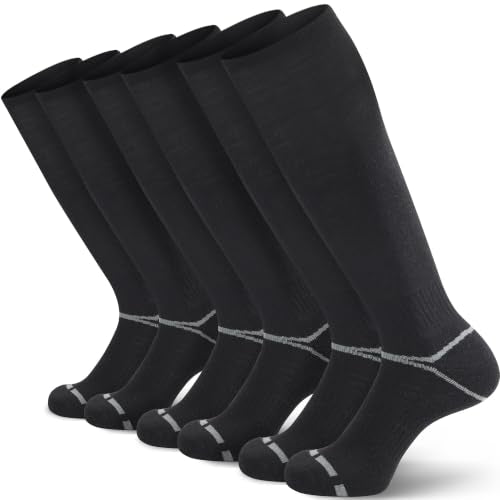 Medium Black Soccer Softball Baseball Socks 3 Pack for Youth & Adults