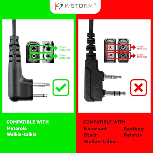 Walkie Talkie Earpiece Headset Compatible with Motorola Radio - Hands-Free Communication