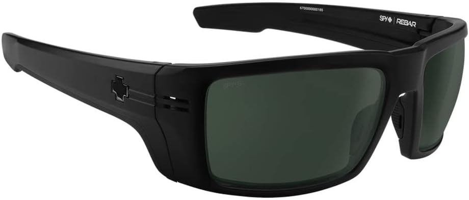 Spy Rebar ANSI Certified Sunglasses Matte Black With Happy Gray Green Lens