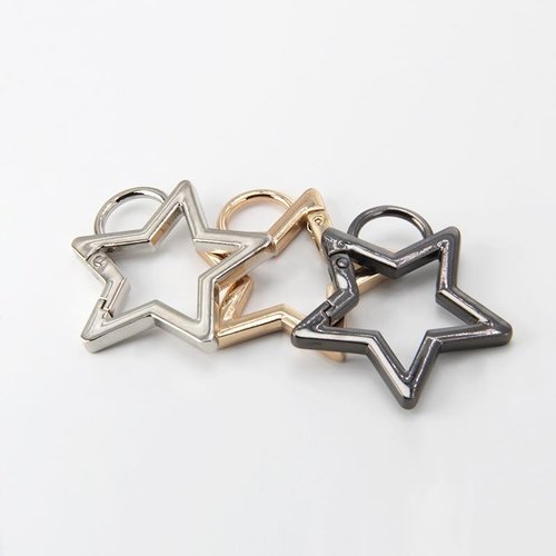 Gun Black Star Shaped Stainless Steel Keychain Clip Carabiner Snap Hook Holder Star Carabiner Hook Clip Key Holder Carabiner Clip for Keys and Wallet with Key Chain Rings,Accessory,Keychain Carabiner