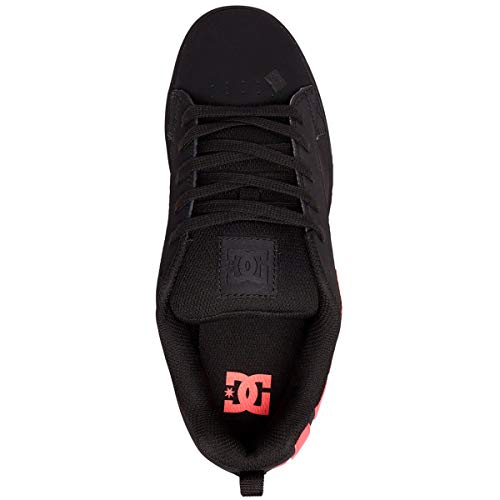 DC womens Court Graffik Skate Shoe, Black/Hot Pink, 8 US