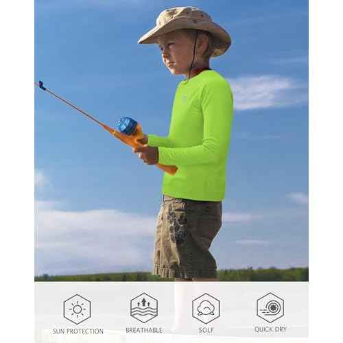 Boys UPF 50+ Swim Shirt Long Sleeve, 1 or 2 Pack UV Sun Protection Rash Guard, Youth Kids SPF Water Shirts for Beach Surf