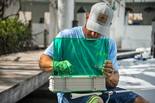 Double Side Tackle Box with 19 Compartments Sandstone and Green