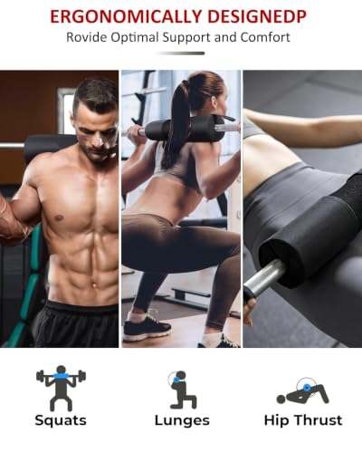 Black Barbell Squat Pad Nylon Padding Anti-Slip Thick Foam Hip Thrust Cushion