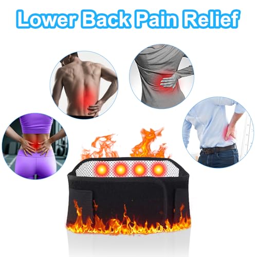 Heated Back Braces, Back Support Belt with Magnet, Self Heating Lower Support Back Braces for Lower Pain Relief, Adjustable Lumbar Support Belt for Herniated Disc,Sciatica,Scoliosis (L)