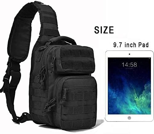 REEBOW GEAR Tactical Sling Bag for Men Military Single Shoulder Backpack Outdoor EDC Range Pack (Black)