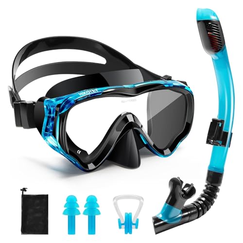 Snorkeling Set for Kids, Full Dry Snorkeling Mask Set for Adults, Anti-Fog Protection, Unisex,HD Panoramic View, Snorkeling Gear for Kids 4-14 Age