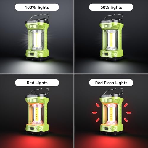 AlpsWolf Camping Lantern Rechargeable, 4000mAh LED Lantern for Power Outages Super Bright Portable Camping Light Emergency Lantern Camping Lamp Green, 1 Pack