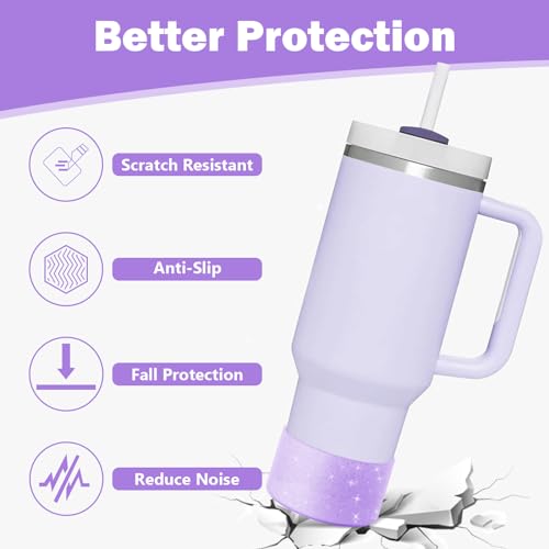 Glitter Bling Silicone Boot for Stanley Cup 20 oz 30 oz 40 oz, Protector Cover for Stanley Cup Bottom, Cup Accessories Straw Cover