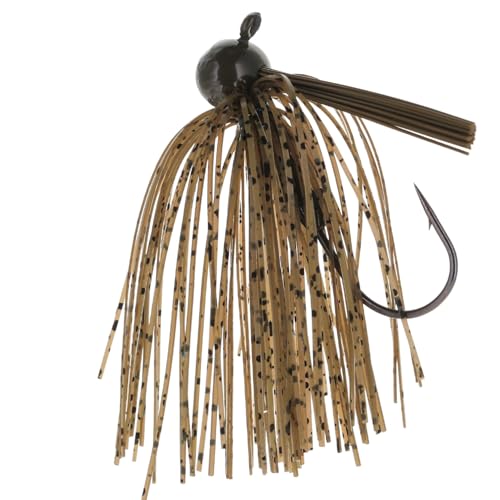 Football Head Fishing Jigs with Silicone Skirt for Bass Pike Walleye Muskie - 3 Pack