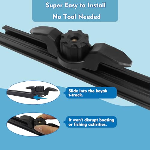 Kayak Anchor Cleat for Track Systems - Black, Light/Medium Duty Polymer Mount