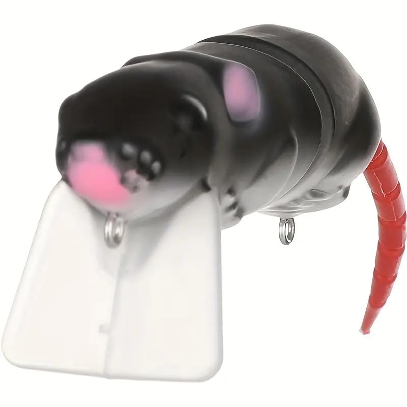 3Pcs Premium Topwater Mouse Fishing Lures for Bass, Bionic Rat Bait,Realistic Bass Attractor - Ideal for Bass Trout, Catfish, Pike, Perch, for Freshwater Saltwater Angling