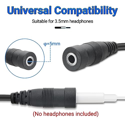 2 Pin to 3.5mm Headphone Adapter for Baofeng Walkie Talkies - Compatible UV-5R UV-82 UV-K5