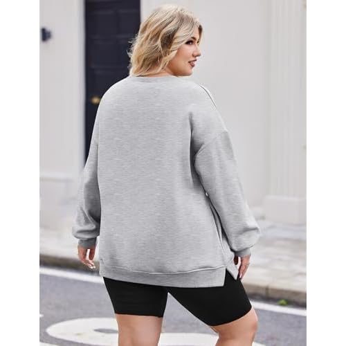 IN'VOLAND Womens Plus Size Sweatshirts Long Sleeve Fleece Soft Fall Winter Crew Neck Pullover Tops with Pockets 2025