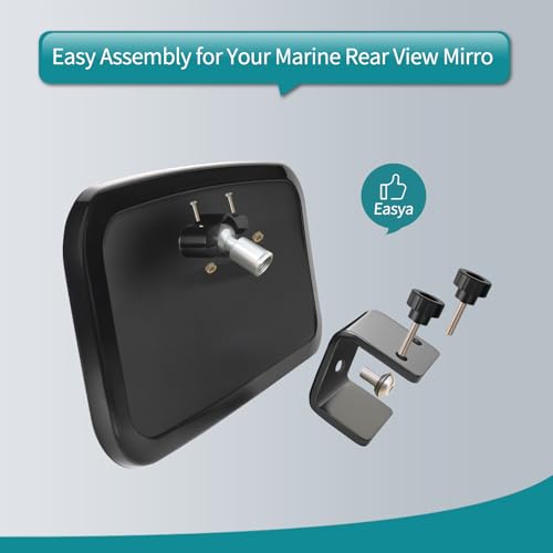 Boat Rear View Mirror for Pontoon Marine Accessories Adjustable 360°