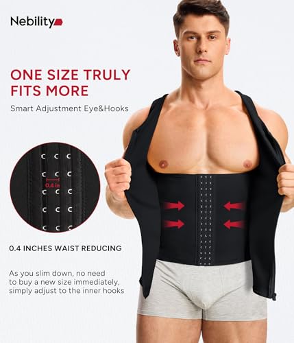 Men's Black Large Compression Shirt Body Shaper Tank Top - Shapewear for Men