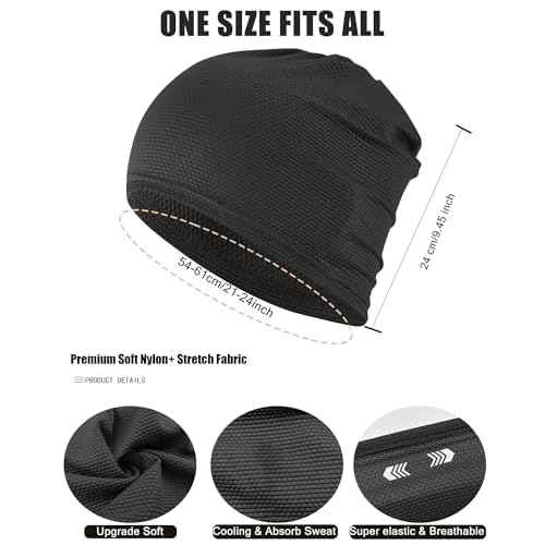 Cooling Skull Caps for Men Women-Thin Breathable Mesh Beanie for Men Running Skull Cap for Cycling Gym & Outdoor Sports