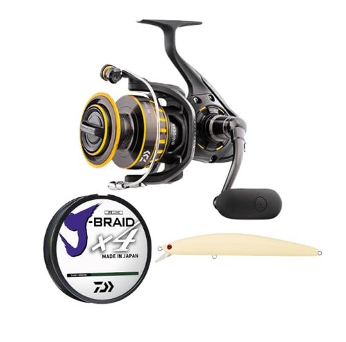 Daiwa BG3000 Reel with Line and SP Minnow Kit Black