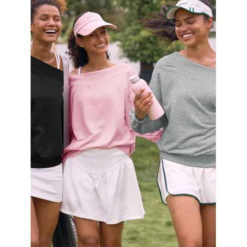 Fisoew Women's Off The Shoulder Sweatshirt Casual Long Sleeve Loose Fit Fall Pullover Top