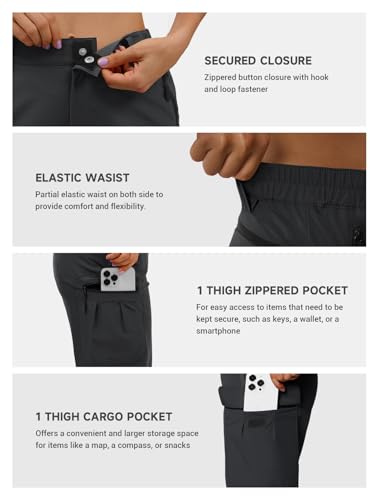 Moosehill Women's Hiking Pants - Lightweight Breathable Black 6