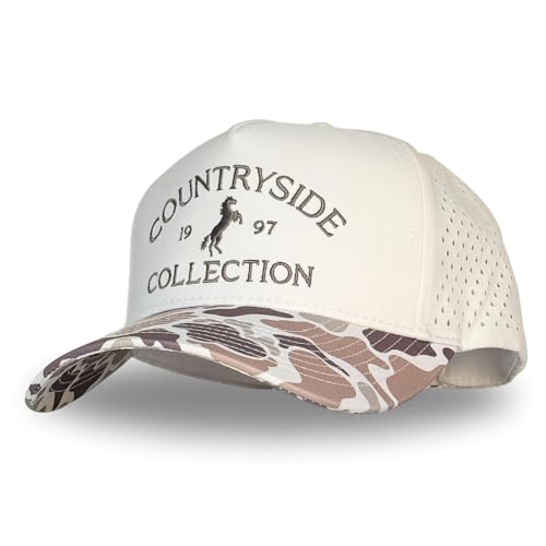 Citrusy Athletic Trucker Golf Hat - Countryside Camo Performance 5 Panel Cap