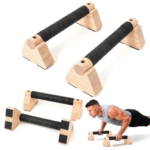 Wooden Parallettes Bars for Handstand & Calisthenics - 25cm