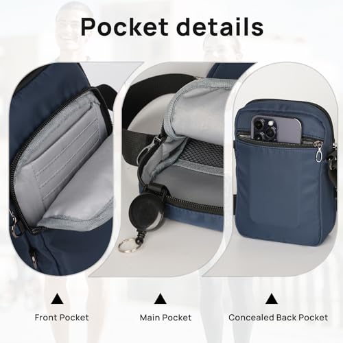 Anti-Theft Crossbody Sling Bag for Men Women RFID Block Water-Resistant Travel Purse
