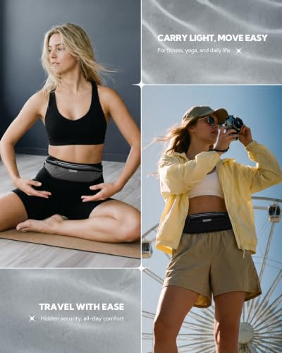 Waterfly Running Belt with Breathable Back Pad and 4 Pockets - Large Black