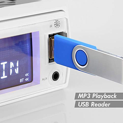 Marine Bluetooth Stereo Receiver - 300W In-Dash Boat Radio with LCD, USB, SD Card, FM, Remote - Variation of Receiver