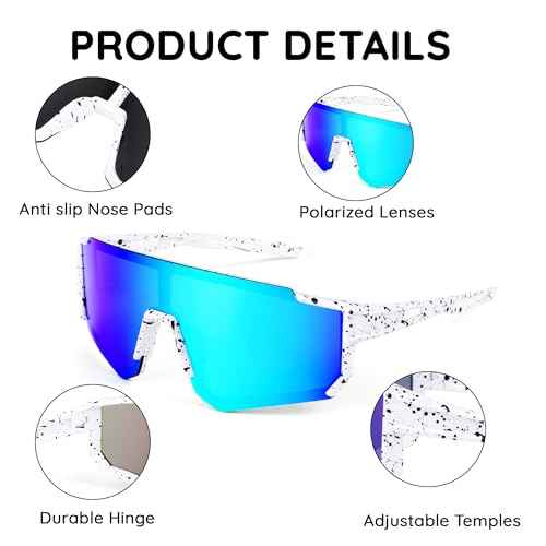 Polarized Kids Sunglasses, Youth Baseball Sunglasses for Boys Girls, Cycling Sun Glasses UV400 for Kids Ages 8-14