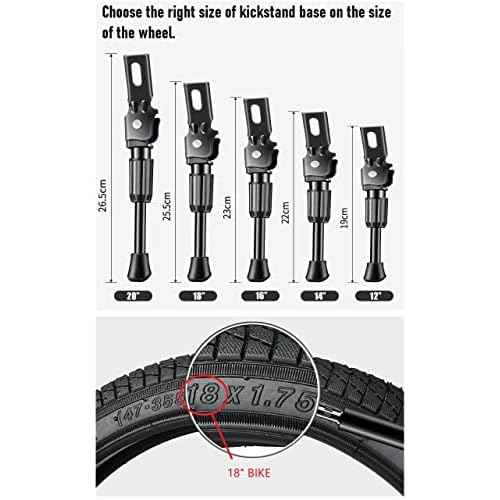 Kickstand for Kids Bike 14 inch, Kids Bike Kickstand for 14" Wheel, Premium Steel with Pad for Rear Wheel Replacement for Training Wheel
