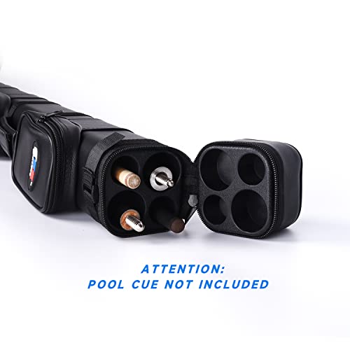 Square Hard Pool Cue Case - Black for 2 Cues - 58 Inches
