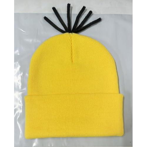 3 PCS Halloween Costume Accessories Adult Yellow Beanie Hat Steampunk Glasses Black Gloves for Men Dress up Cosplay Party