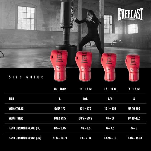 Everlast Elite 2 Boxing Gloves - Red 16 oz - Superior Support & Impact Protection