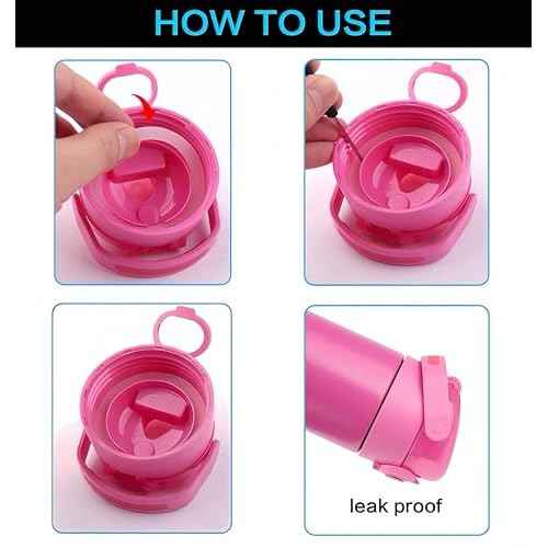 Joshey Replacement Rubber Seal for Thermos Funtainer 16 Ounce Spout Bottle Lid, 6Pcs Leak-Proof O Ring, Silicone Gasket Water Bottle Replacement Parts, New Model (Lid Without Line)