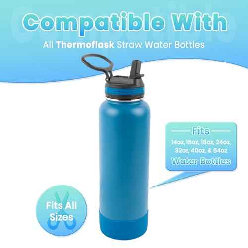 BOSORIO Replacement Straws and Gasket Compatible with ThermoFlask 16oz 24oz 32oz 40oz Water Bottle with Straw Lid, Replacement O Ring Rubber Seals Part£¨Not for Spout Lid and Chug Lid£©